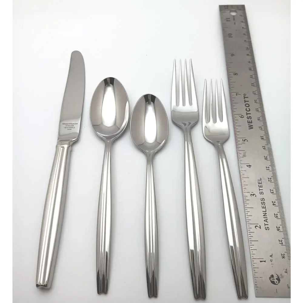 Reed & Barton Tate 5 Piece Place Set 18/10 Stainless Glossy Flatware